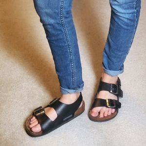 Birkenstock black Milano Birko-Flor sz 37 (6-6.5)